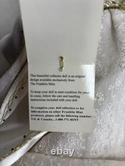 VTG Franklin Mint Porcelain Colleen Irish Bride Doll & Wedding Dress With Stand