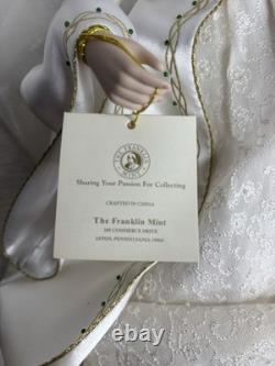 VTG Franklin Mint Porcelain Colleen Irish Bride Doll & Wedding Dress With Stand