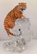 VTG Franklin Mint Tiger Crystal & Porcelain Sculpture Amazing Mint Condition