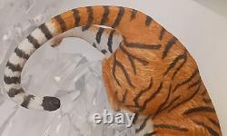 VTG Franklin Mint Tiger Crystal & Porcelain Sculpture Amazing Mint Condition