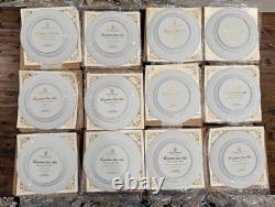 VTG Grimm's Fairy Tales Porcelain Plates Set Of 12 Franklin Mint 1978 In Boxes