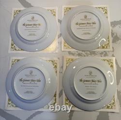 VTG Grimm's Fairy Tales Porcelain Plates Set Of 12 Franklin Mint 1978 In Boxes