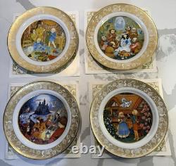 VTG Grimm's Fairy Tales Porcelain Plates Set Of 12 Franklin Mint 1978 In Boxes