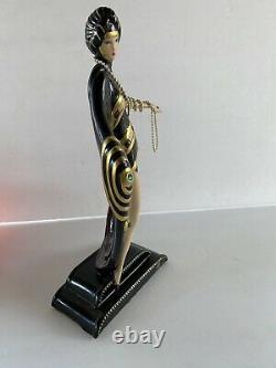 VTG Pearls and Emeralds Statue Figure Franklin Mint House of Erte Porcelain Art