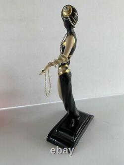 VTG Pearls and Emeralds Statue Figure Franklin Mint House of Erte Porcelain Art