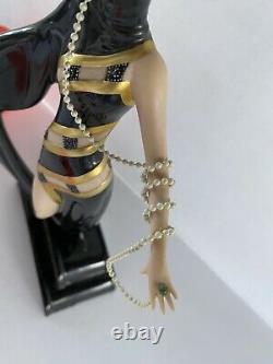 VTG Pearls and Emeralds Statue Figure Franklin Mint House of Erte Porcelain Art