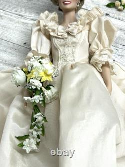 VTG Princess Diana in her Wedding Dress 19 Portrait Doll Franklin Mint With Box
