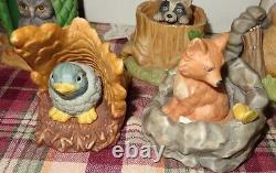 VTG Set Of 12 Franklin Mint 1984 Woodland Surprises Animal Figurines with Boxes