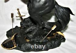 Very Rare Franklin Mint Dark Fury Porcelain Unicorn Figurine By Ruth Thomson