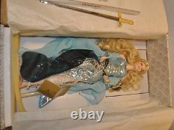 Very Rare Franklin Mint Lady Of the Lake Camelot Porcelain Doll with Sword Boxes