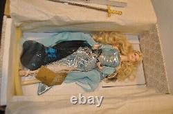 Very Rare Franklin Mint Lady Of the Lake Camelot Porcelain Doll with Sword Boxes