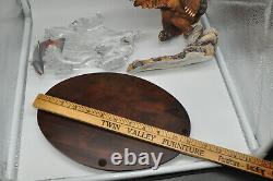 Very Rare Franklin Mint Mighty Grizzly Porcelain, Full Lead Crystal, Hardwood