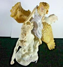 Very Rare Vintage Franklin Mint Athene And Pegasus Porcelain Large Figurine