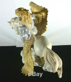 Very Rare Vintage Franklin Mint Athene And Pegasus Porcelain Large Figurine