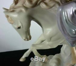 Very Rare Vintage Franklin Mint Athene And Pegasus Porcelain Large Figurine