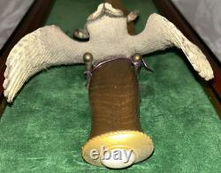 Vintage 13 Mounted Franklin Mint Dagger / Owl Porcelain Holding Snake