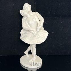 Vintage 1977 Franklin Porcelain The Royal Ballet Sculpture Swan Lake 9.5 Tall