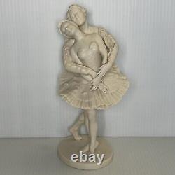Vintage 1977 Franklin Porcelain The Royal Ballet Sculpture Swan Lake 9.5 Tall