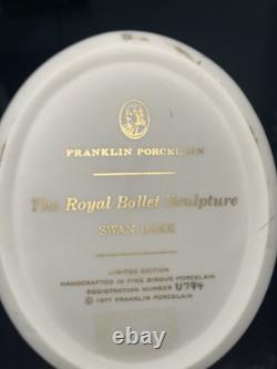 Vintage 1977 Franklin Porcelain The Royal Ballet Sculpture Swan Lake 9.5 Tall