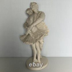 Vintage 1977 Franklin Porcelain The Royal Ballet Sculpture Swan Lake 9.5 Tall