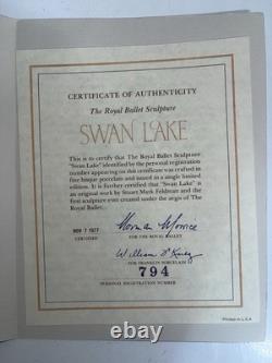 Vintage 1977 Franklin Porcelain The Royal Ballet Sculpture Swan Lake 9.5 Tall