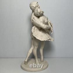 Vintage 1977 Franklin Porcelain The Royal Ballet Sculpture Swan Lake 9.5 Tall