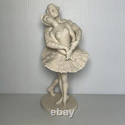 Vintage 1977 Franklin Porcelain The Royal Ballet Sculpture Swan Lake 9.5 Tall