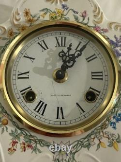 Vintage 1982 Franklin Mint Porcelain Clock SNHF Franz Hermle With Key Working