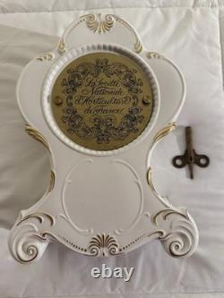 Vintage 1982 Franklin Mint Porcelain Clock SNHF Franz Hermle With Key Working