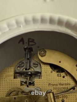 Vintage 1982 Franklin Mint Porcelain Clock SNHF Franz Hermle With Key Working