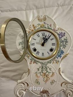 Vintage 1982 Franklin Mint Porcelain Clock SNHF Franz Hermle With Key Working