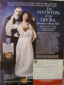 Vintage 1986 Franklin Mint Phantom Of The Opera Porcelain Heirloom Dolls RARE