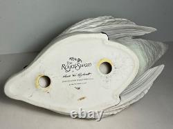 Vintage 1986 The Franklin Mint Royal Swan Bisque Porcelain Swan Sculpture 11 in