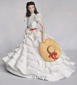 Vintage 1987 Franklin Mint Vivien Leigh Scarlett O'Hara Porcelain Figurine Dress