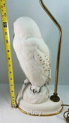 Vintage 1987 Snowy Owl Fine Porcelain Lamp By Raymond Watson The Franklin Mint