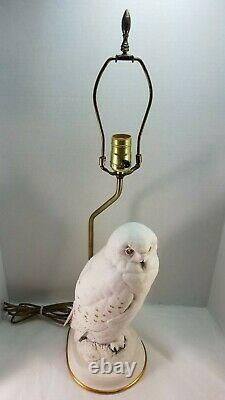 Vintage 1987 Snowy Owl Fine Porcelain Lamp By Raymond Watson The Franklin Mint