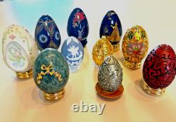 Vintage 1988 FRANKLIN MINT Collector's Treasury of EGGS SET OF 11 withstands