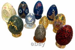 Vintage 1988 FRANKLIN MINT Collector's Treasury of EGGS SET OF 11 withstands