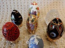 Vintage 1988 FRANKLIN MINT Collector's Treasury of EGGS SET OF 12 withstands