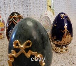 Vintage 1988 FRANKLIN MINT Collector's Treasury of EGGS SET OF 12 withstands