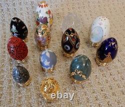 Vintage 1988 FRANKLIN MINT Collector's Treasury of EGGS SET OF 12 withstands