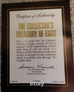 Vintage 1988 FRANKLIN MINT Collector's Treasury of EGGS SET OF 12 withstands