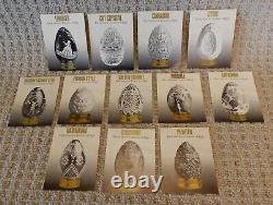 Vintage 1988 FRANKLIN MINT Collector's Treasury of EGGS SET OF 12 withstands