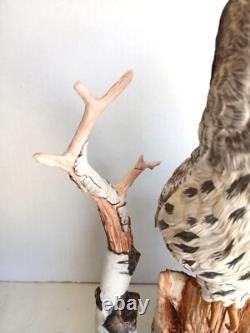 Vintage 1988 Franklin Mint Great Grey Owl Porcelain Statue by George McMonigle