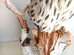 Vintage 1988 Franklin Mint Great Grey Owl Porcelain Statue by George McMonigle