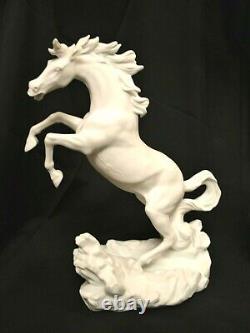 Vintage 1988 Franklin Mint Porcelain Battling Stallions Horses By Edward D. Hart