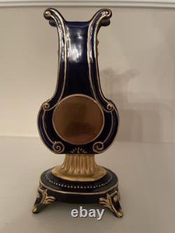 Vintage 1988 Lyre Harp Porcelain Mantel Clock Franklin Mint Collection -Untested