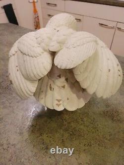 Vintage 1989 Beautiful Lifelike Porcelain SNOWY OWL Figurine Franklin Mint 8.75