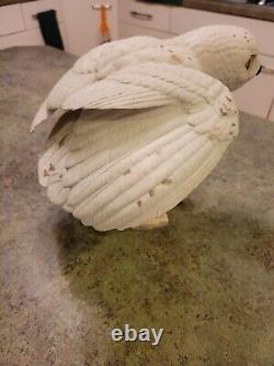 Vintage 1989 Beautiful Lifelike Porcelain SNOWY OWL Figurine Franklin Mint 8.75