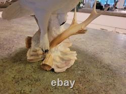 Vintage 1989 Beautiful Lifelike Porcelain SNOWY OWL Figurine Franklin Mint 8.75
